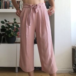 Pink zara culottes